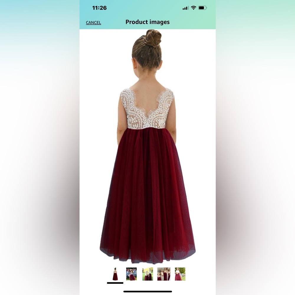 Burgundy Sleeveless Maxi flower girl dress. Size 3t but fits like a 4T